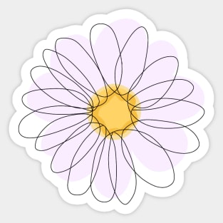 DAISY FLOWER - Daisy Line Art Sticker